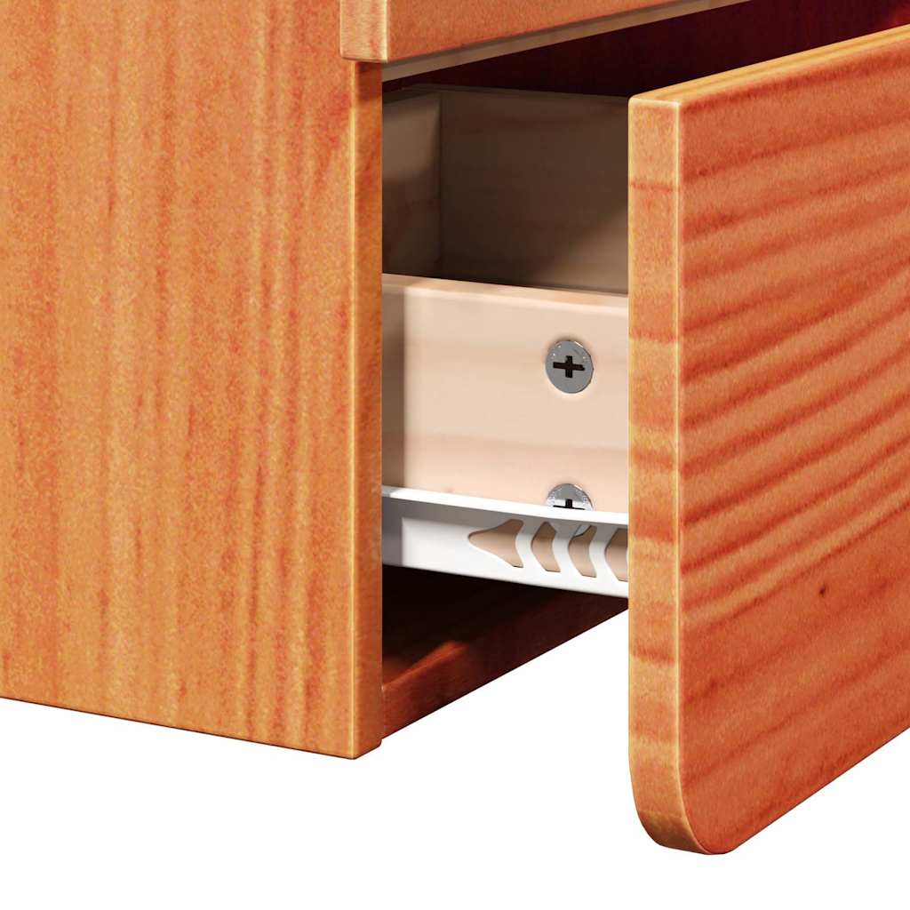 Nattbord med skuff 2 pcs Brun 39 x 34 x 33 cm Heltre furu