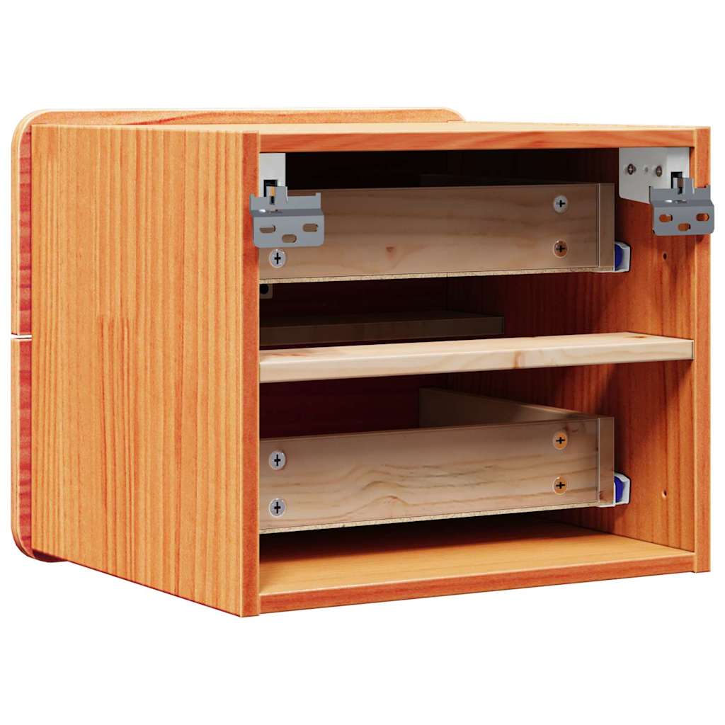 Nattbord med skuff 2 pcs Brun 39 x 34 x 33 cm Heltre furu