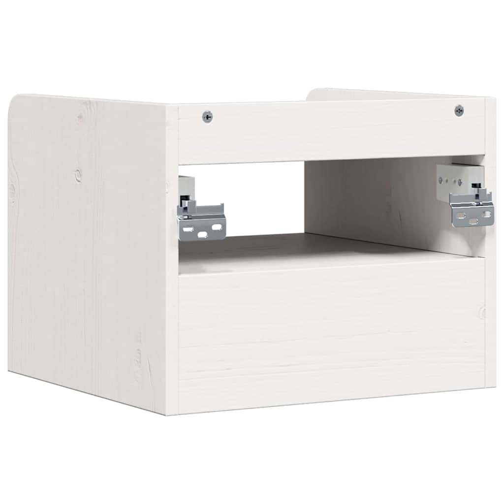 Nattbord med skuff Hvit 38 x 36 x 29.5 cm Heltre furu