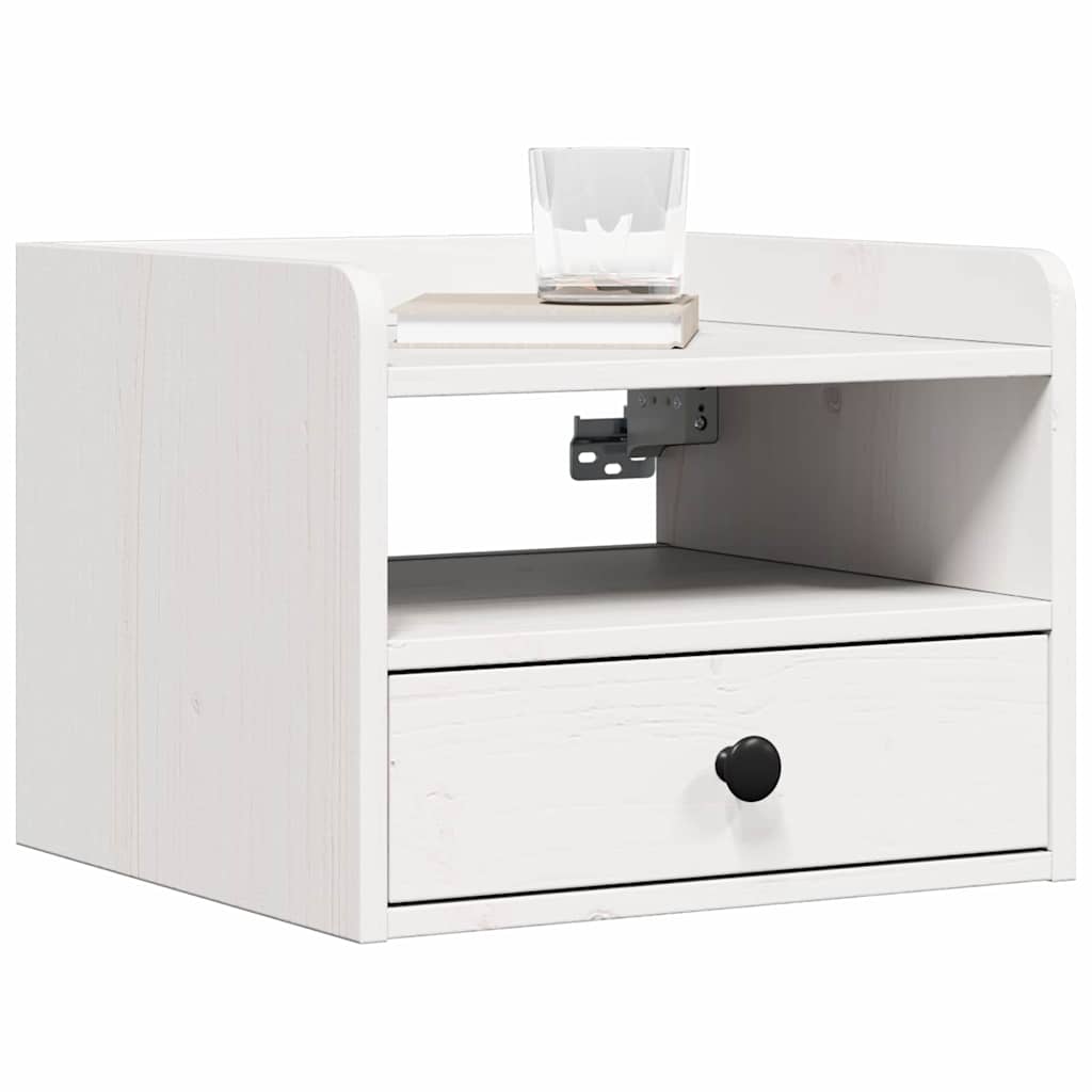 Nattbord med skuff Hvit 38 x 36 x 29.5 cm Heltre furu