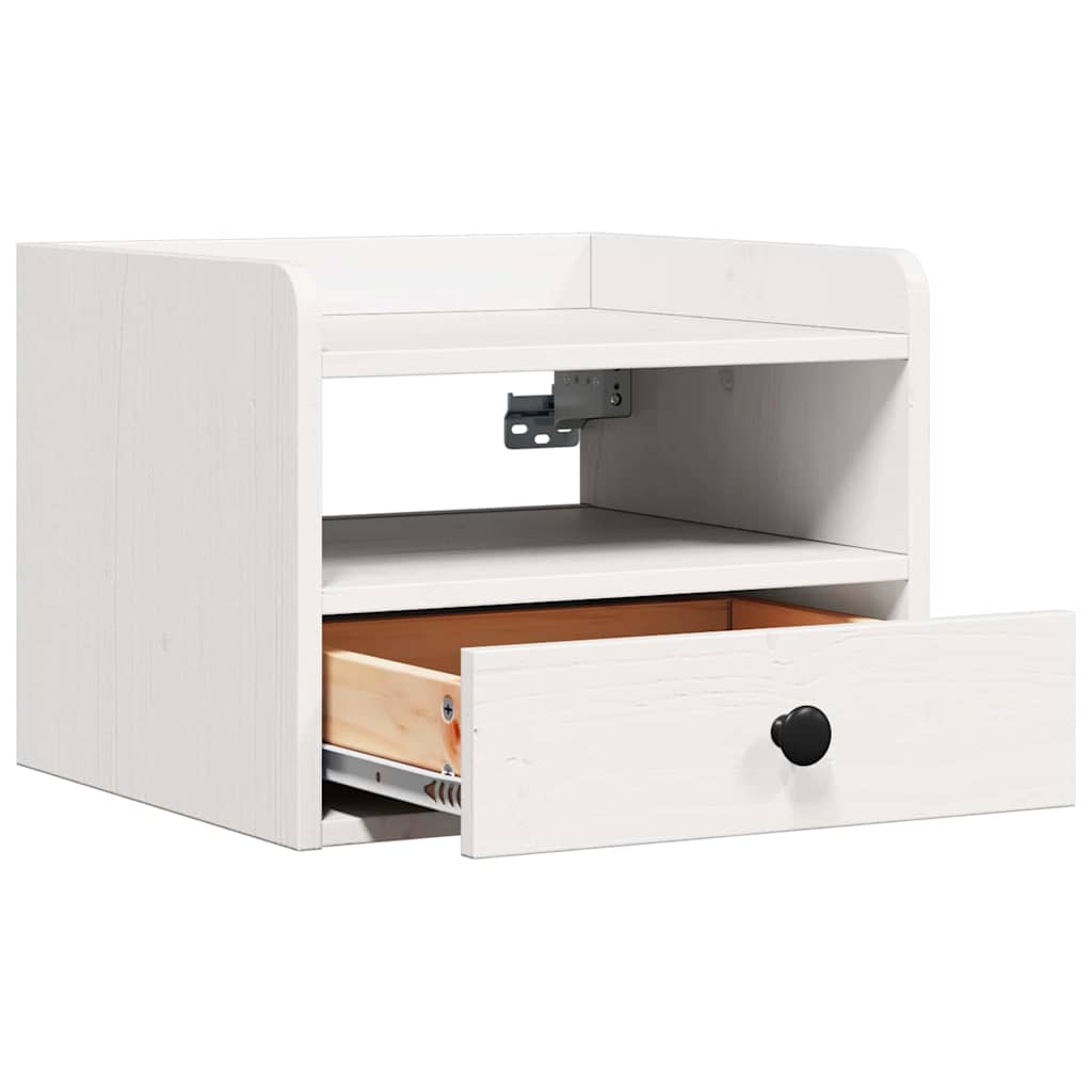 Nattbord med skuff 2 pcs Hvit 38 x 36 x 29.5 cm Heltre furu