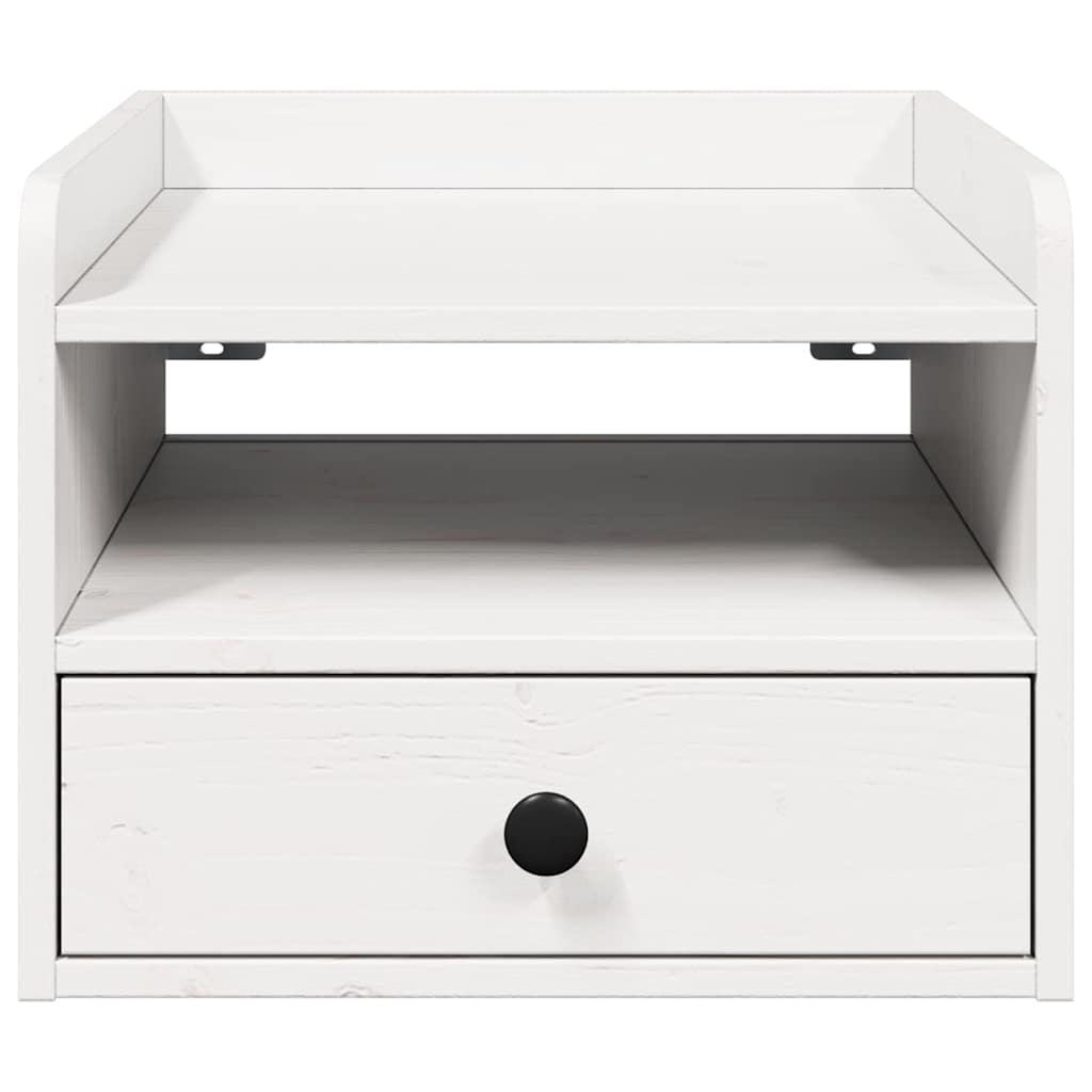 Nattbord med skuff 2 pcs Hvit 38 x 36 x 29.5 cm Heltre furu