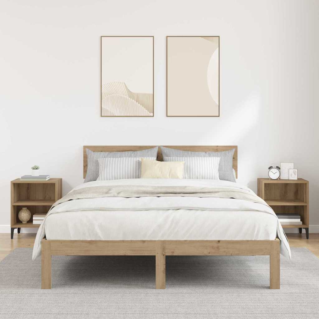 Nattbordskap 2 pcs artisan eik 40 x 30 x 50 cm Konstruert tre