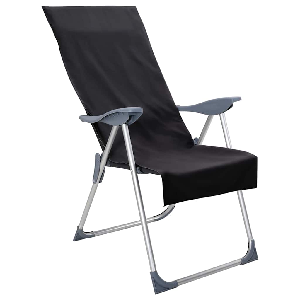Utendørs Stol Håndklær 2 pcs Svart 130 x 60 cm