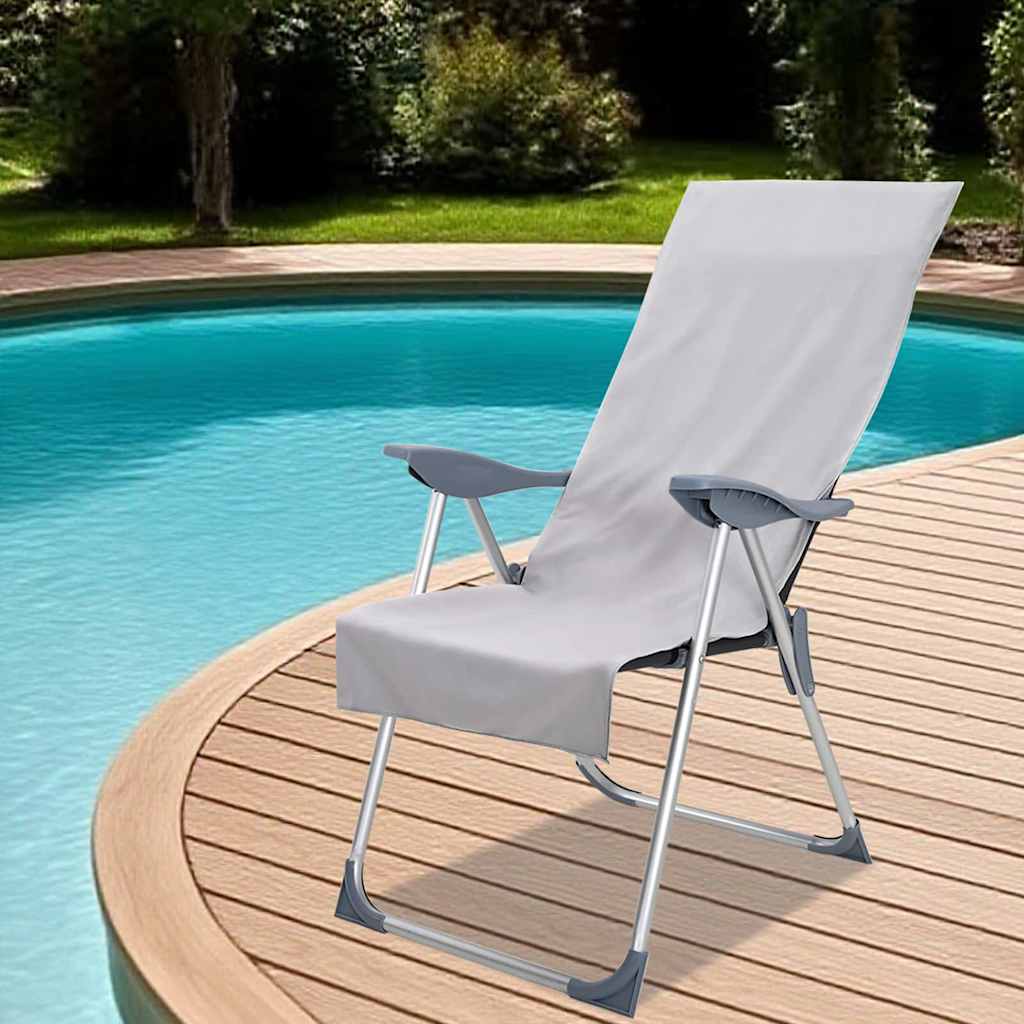 Utendørs Stol Håndklær 2 pcs Grå 130 x 60 cm