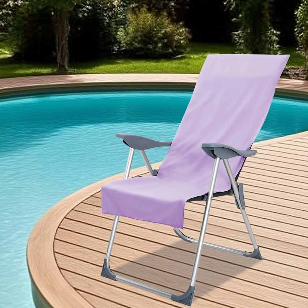 Utendørs Stol Håndklær 2 pcs Lilla 130 x 60 cm