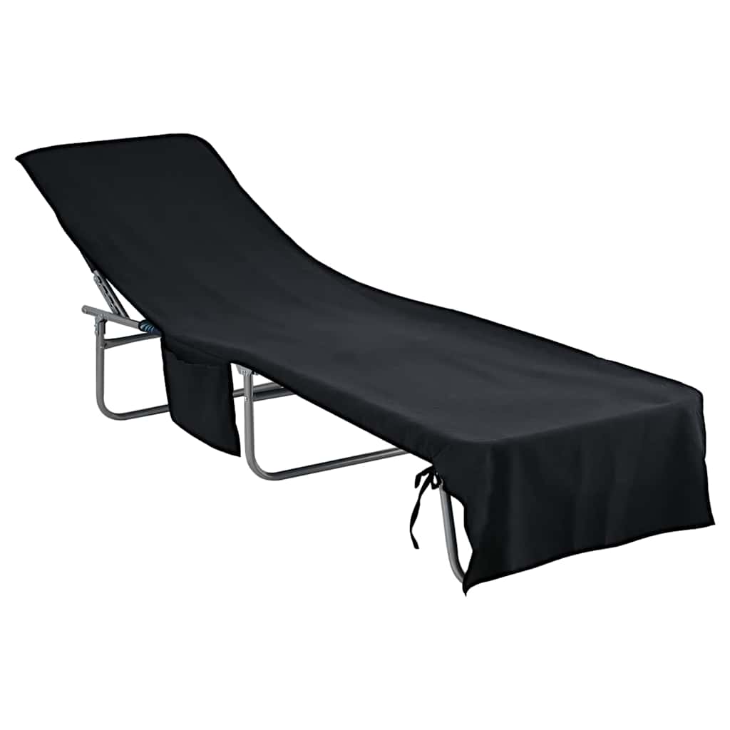 Solsenghåndkler 2 pcs Svart 210 x 75 cm Polyester og polyamid