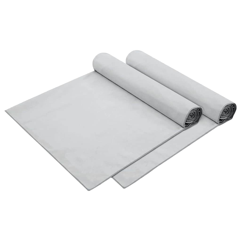 Solsenghåndkler 2 pcs Grå 210 x 75 cm Polyester og polyamid
