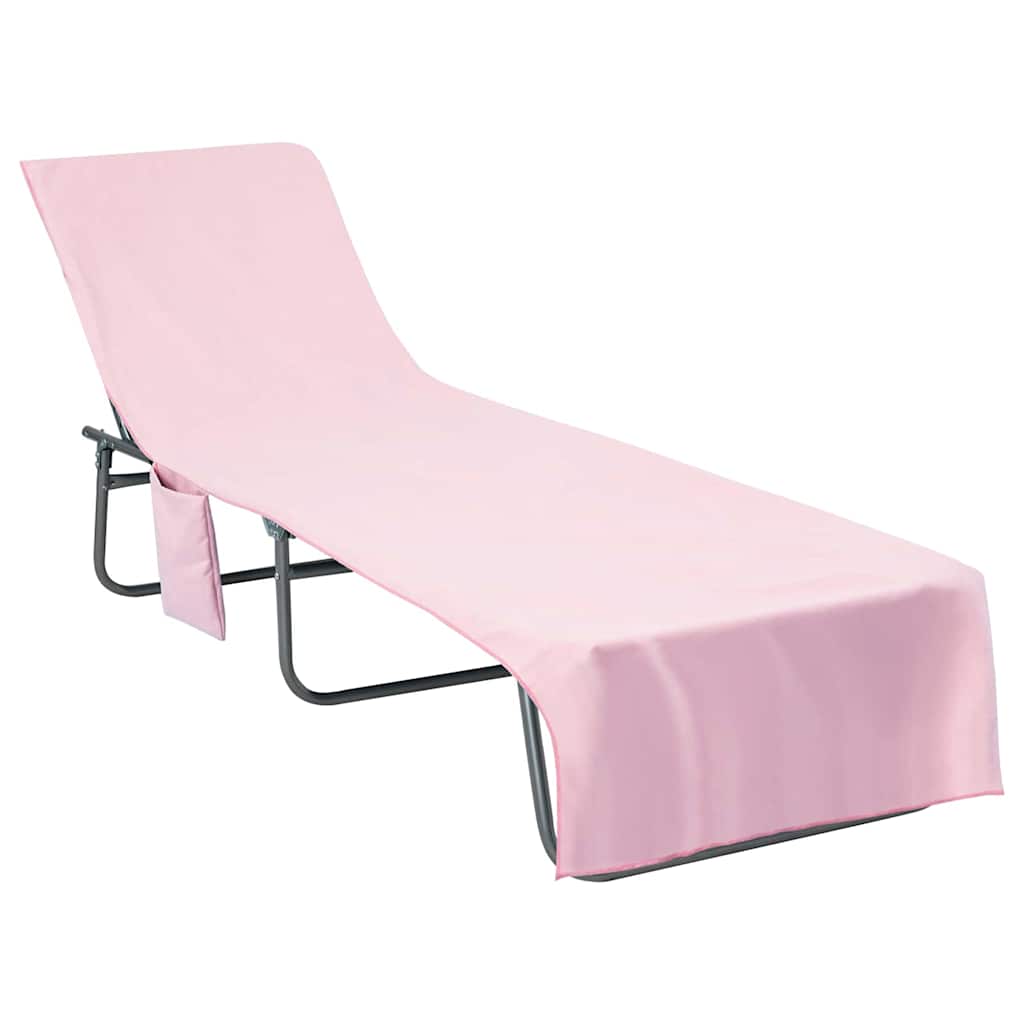 Solsenghåndkler 2 pcs Rosa 210 x 75 cm Polyester og polyamid