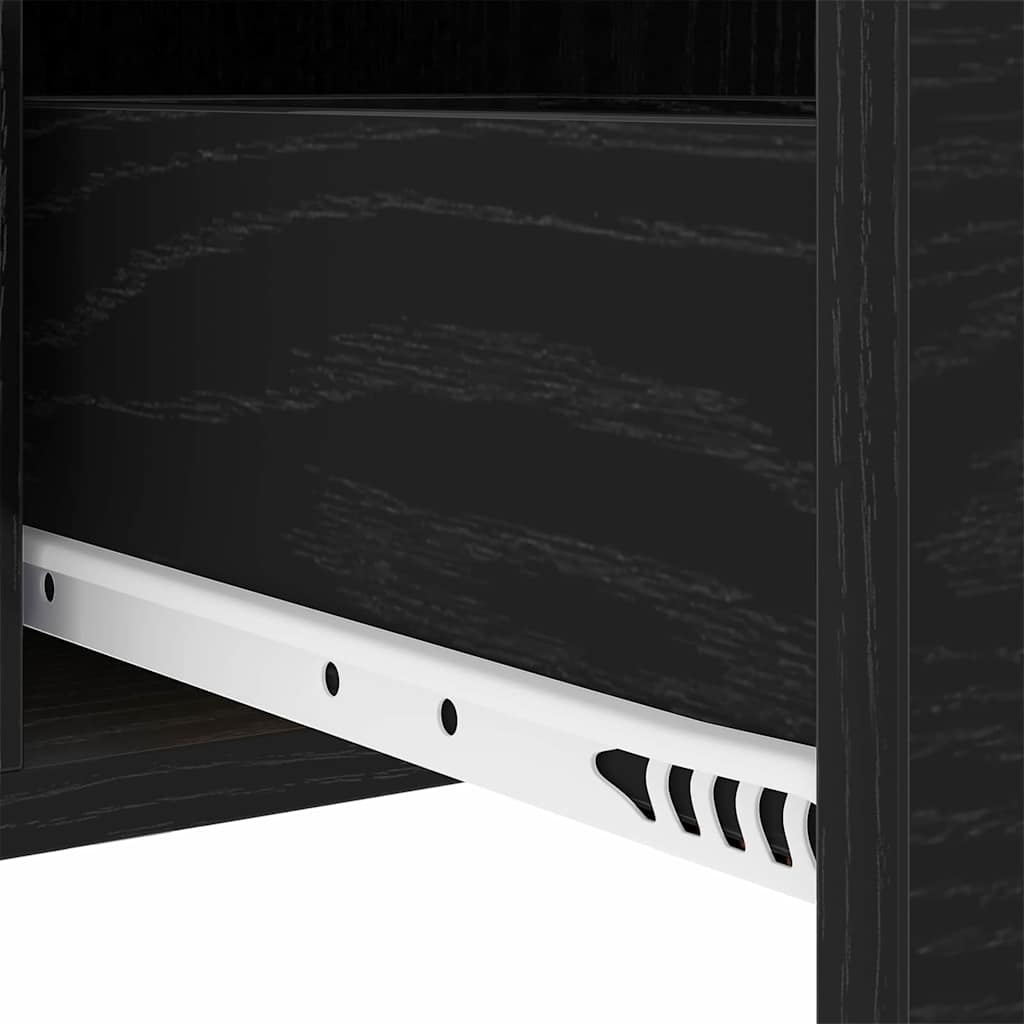 Nattbord med skuff Svart eik 30 x 48 x 61 cm Konstruert tre