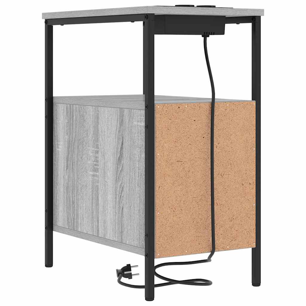 Nattbord 2 pcs Grå sonoma 30 x 48 x 61 cm Konstruert tre
