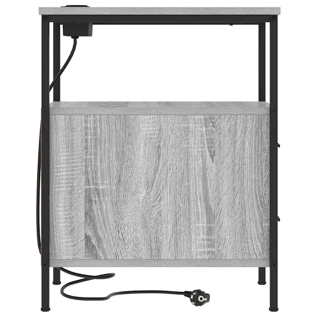 Nattbord 2 pcs Grå sonoma 30 x 48 x 61 cm Konstruert tre