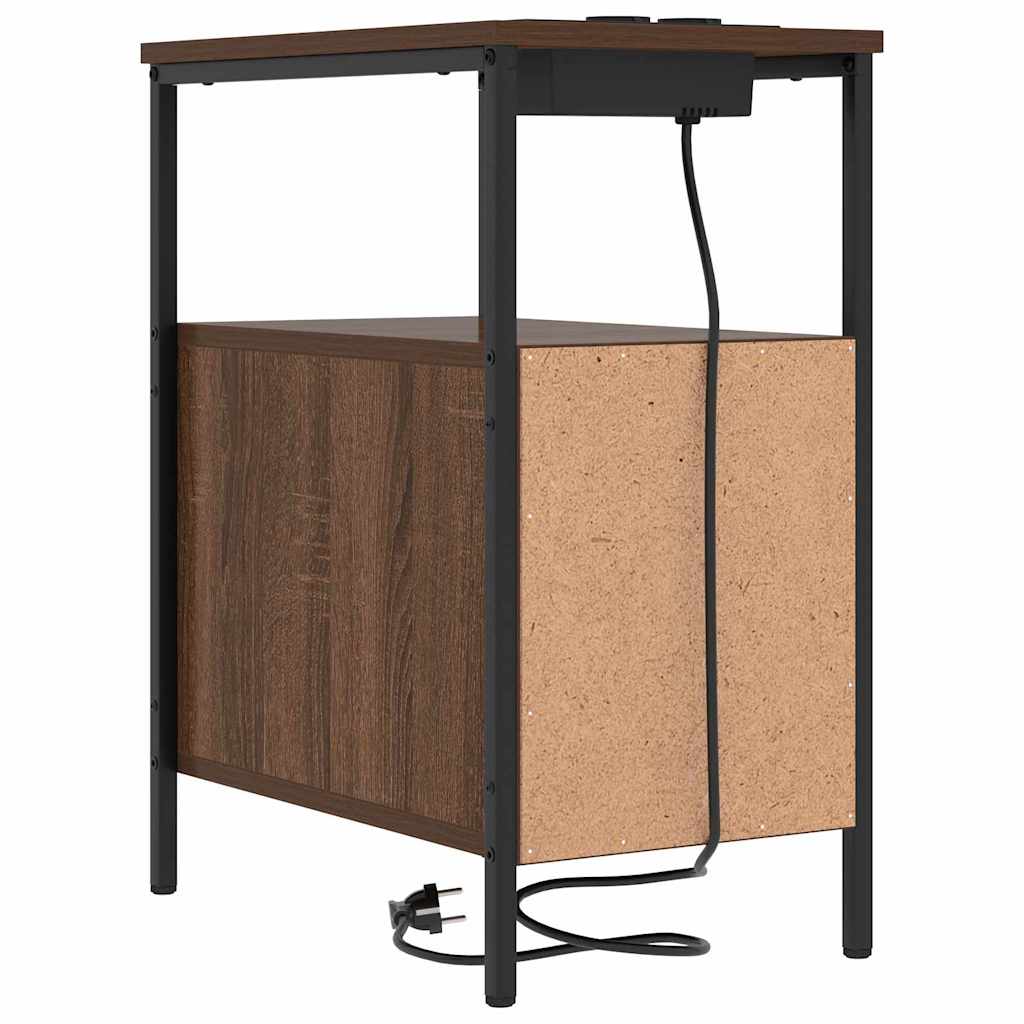 Nattbord 2 pcs brun eik 30 x 48 x 61 cm Konstruert tre