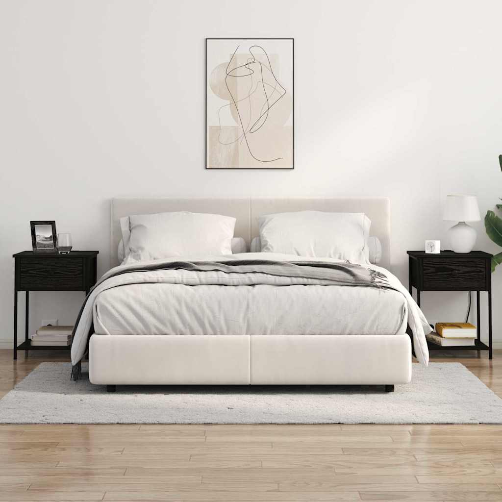 Nattbordskap 2 pcs Svart eik 42 x 41 x 56 cm Konstruert tre