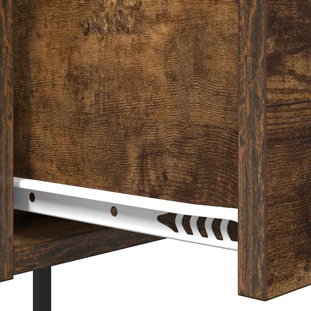 Nattbordskap 2 pcs Røkt eik 42 x 41 x 56 cm Konstruert tre