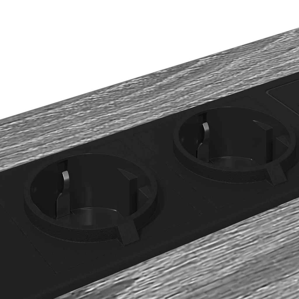 Nattbord med ladestasjon med skuff Grå sonoma Konstruert tre