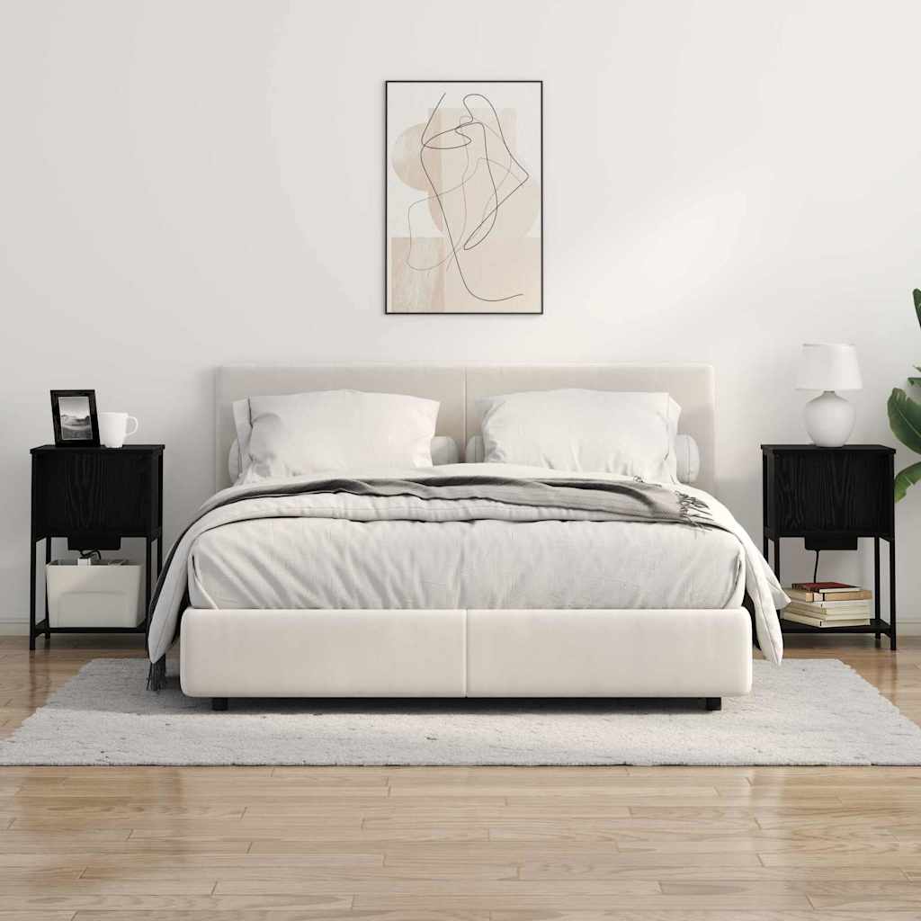 Nattbordskap 2 pcs Svart eik 38 x 31 x 61 cm Konstruert tre