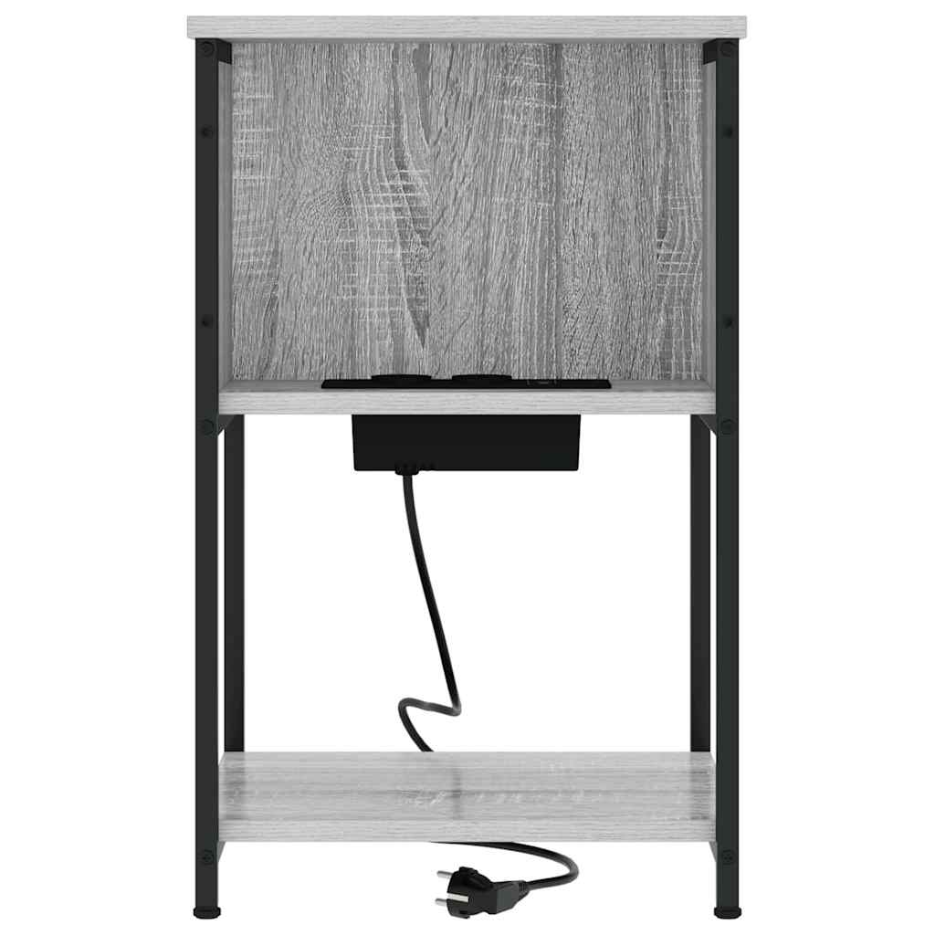 Nattbordskap 2 pcs Grå sonoma 38 x 31 x 61 cm Konstruert tre