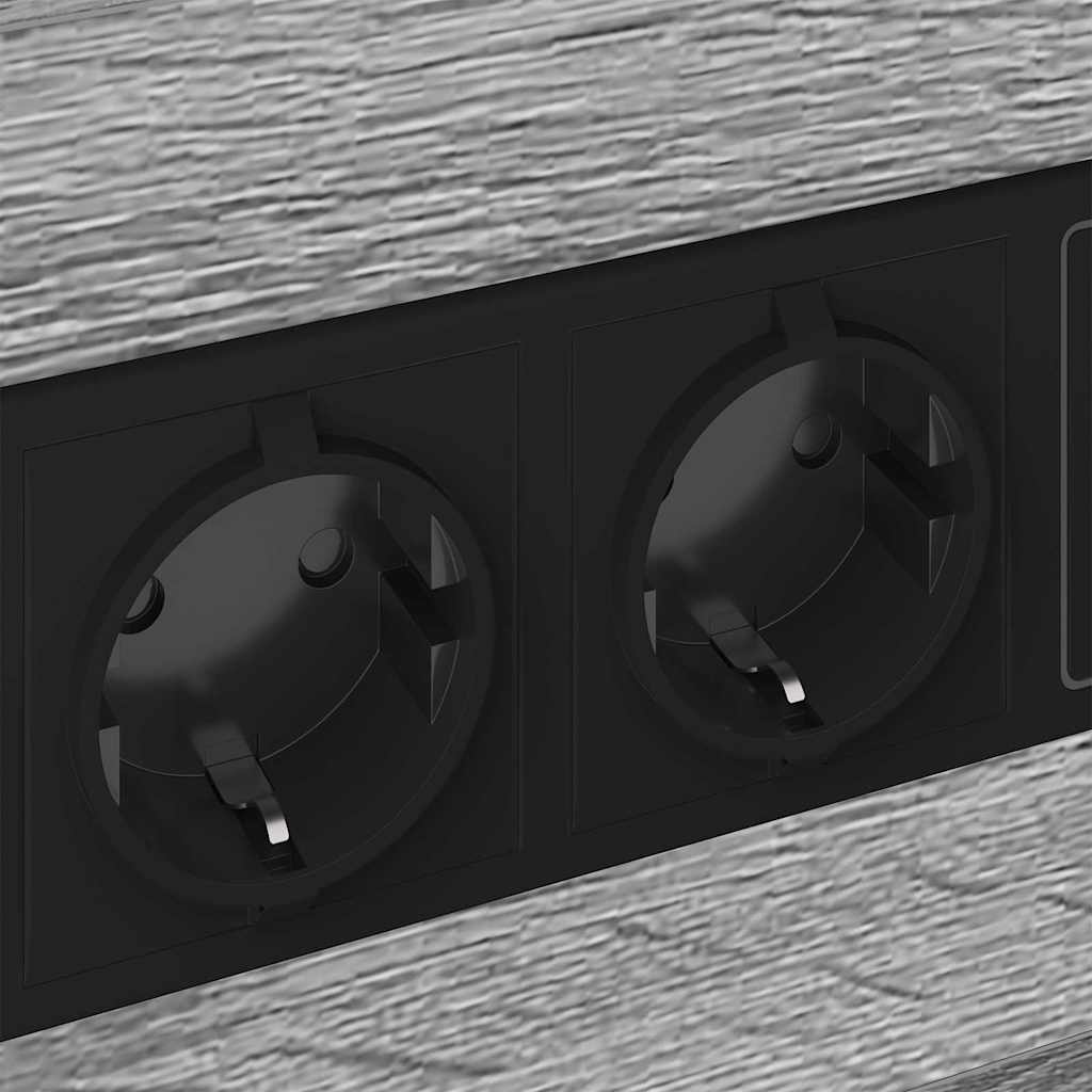 Nattbord med ladestasjon med skuff Grå sonoma 40 x 31 x 60 cm