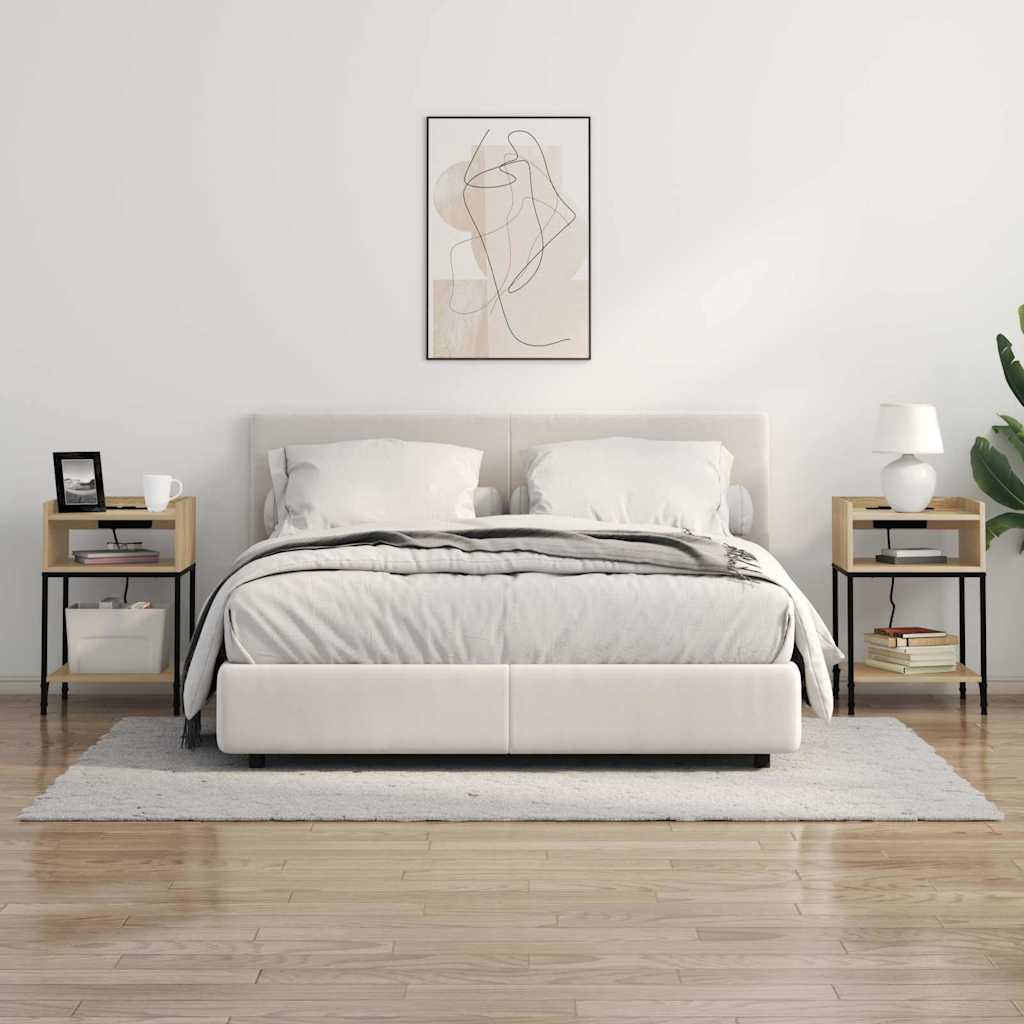 Nattbord med hylle Sonoma eik 40 x 40 x 61 cm Konstruert tre