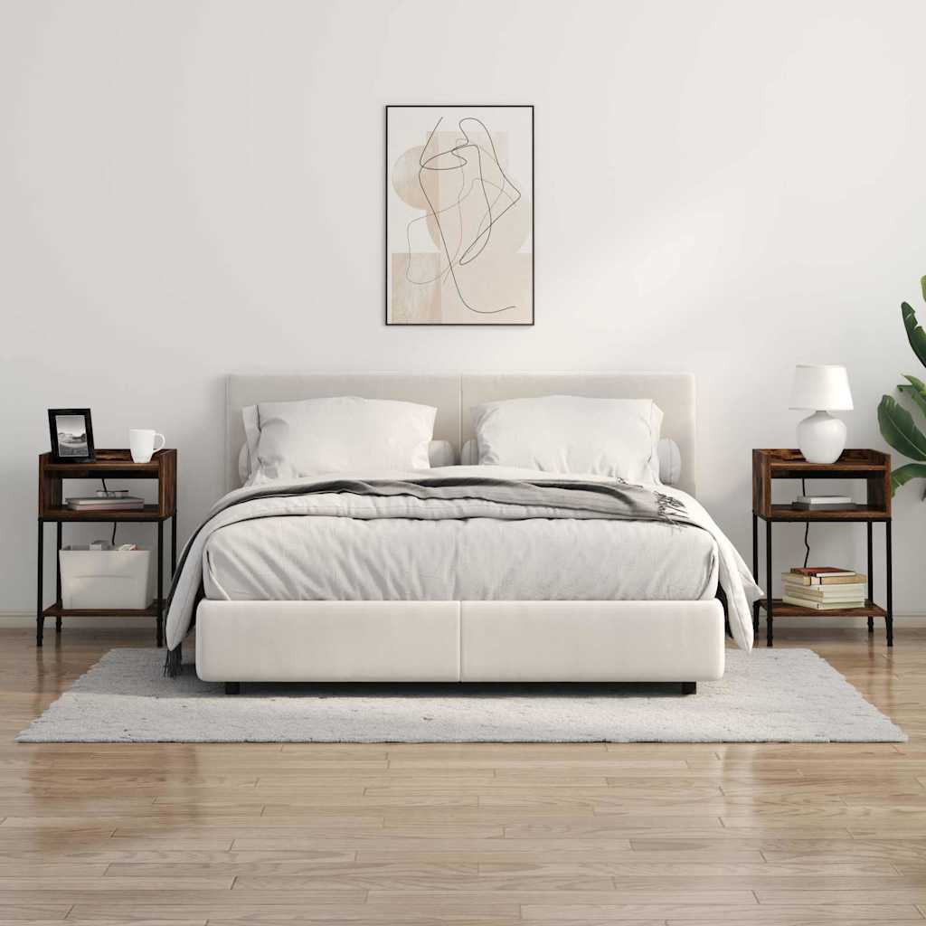 Nattbord med hylle Røkt eik 40 x 40 x 61 cm Konstruert tre