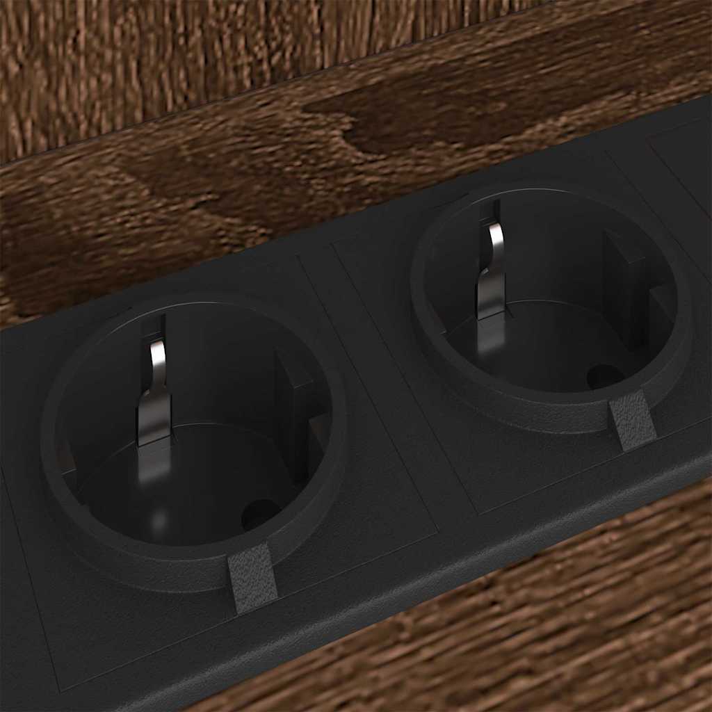 Nattbord med hylle brun eik 40 x 40 x 61 cm Konstruert tre