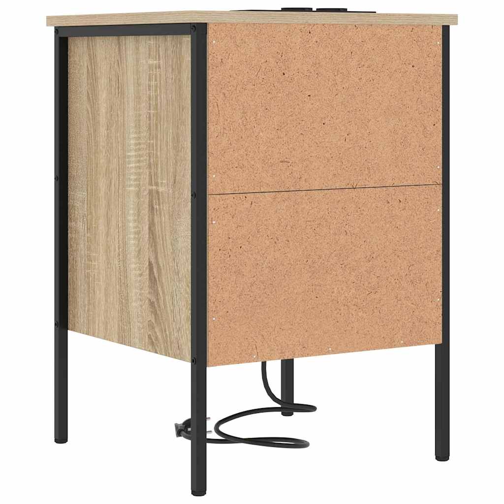 Nattbordskap 2 pcs Sonoma eik 42 x 41 x 61 cm Konstruert tre