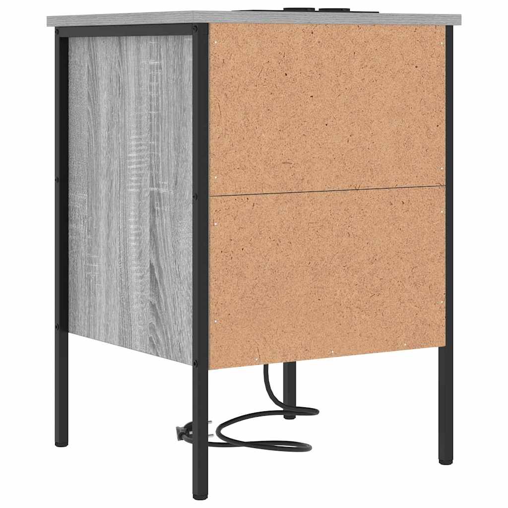 Nattbordskap 2 pcs Grå sonoma 42 x 41 x 61 cm Konstruert tre
