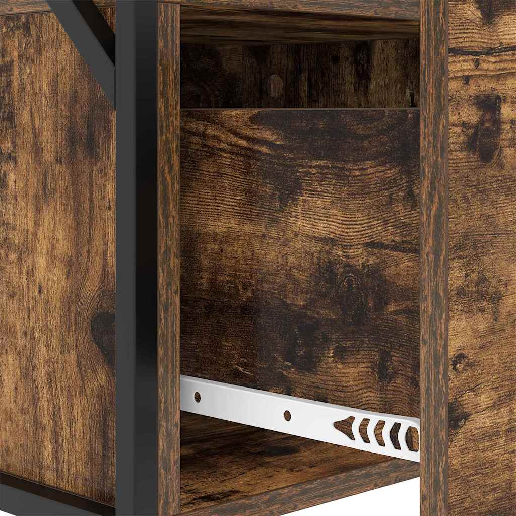 Nattbordskap med skuff Røkt eik 40 x 31 x 60 cm Konstruert tre