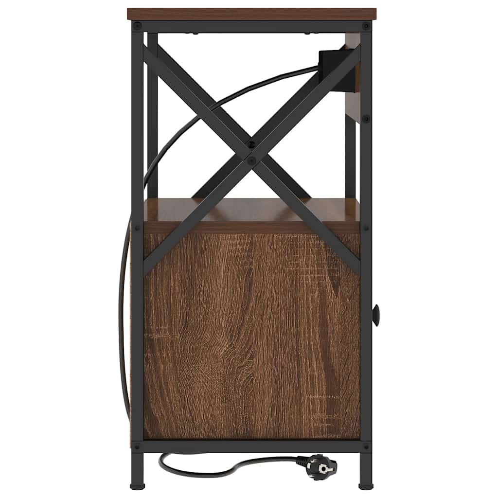 Nattbordskap 2 pcs brun eik 40 x 31 x 60 cm Konstruert tre