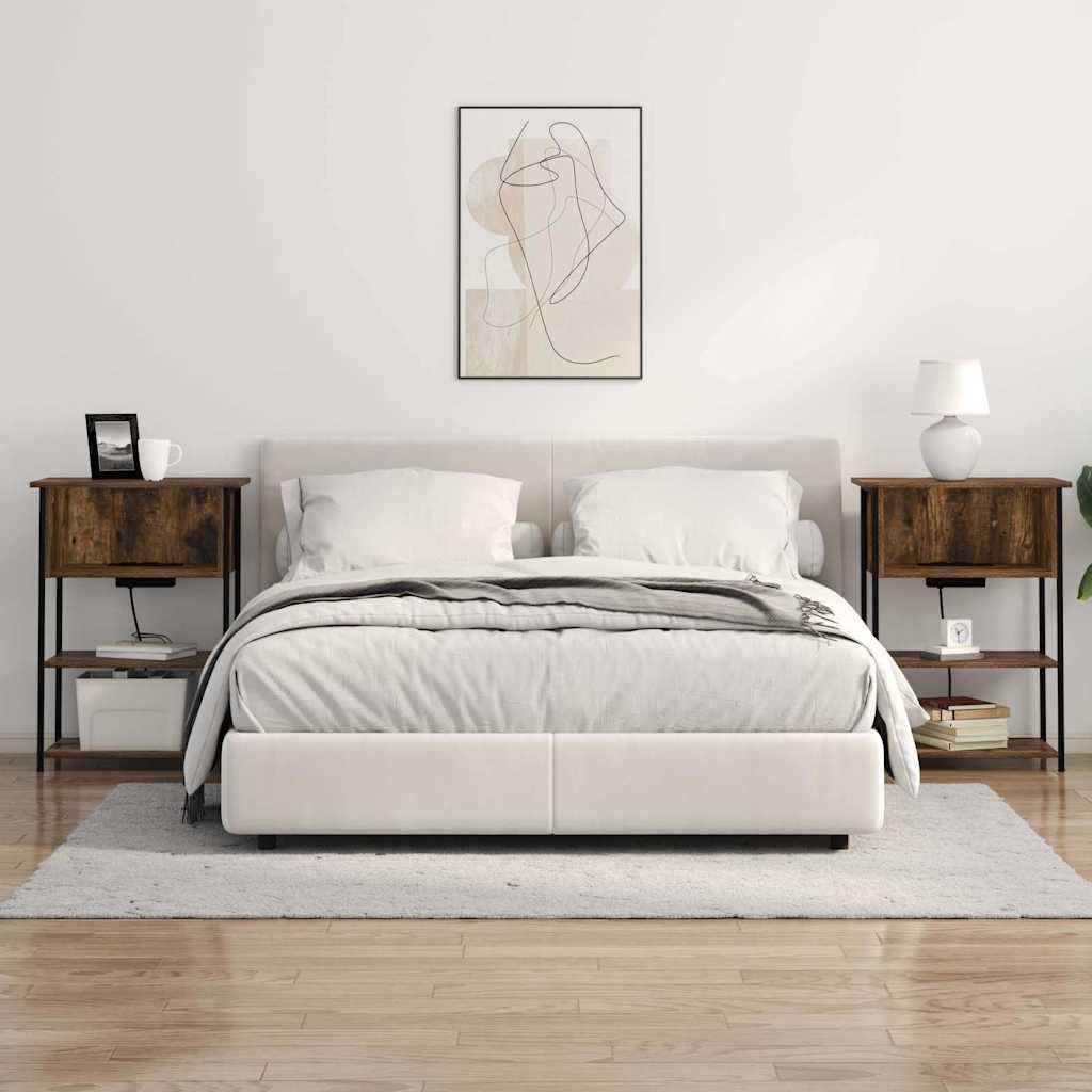 Nattbordskap Røkt eik 55 x 31 x 76 cm Konstruert tre