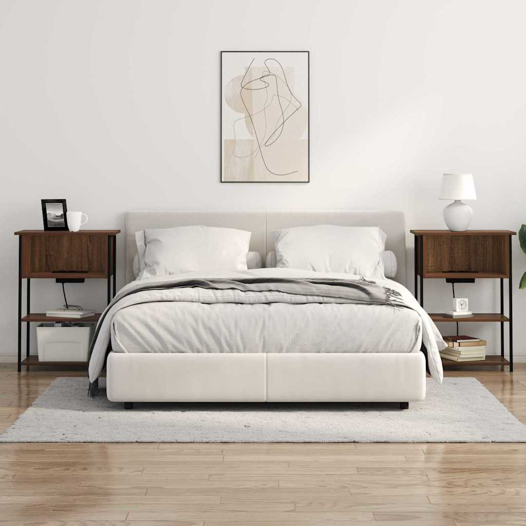 Nattbordskap brun eik 55 x 31 x 76 cm Konstruert tre
