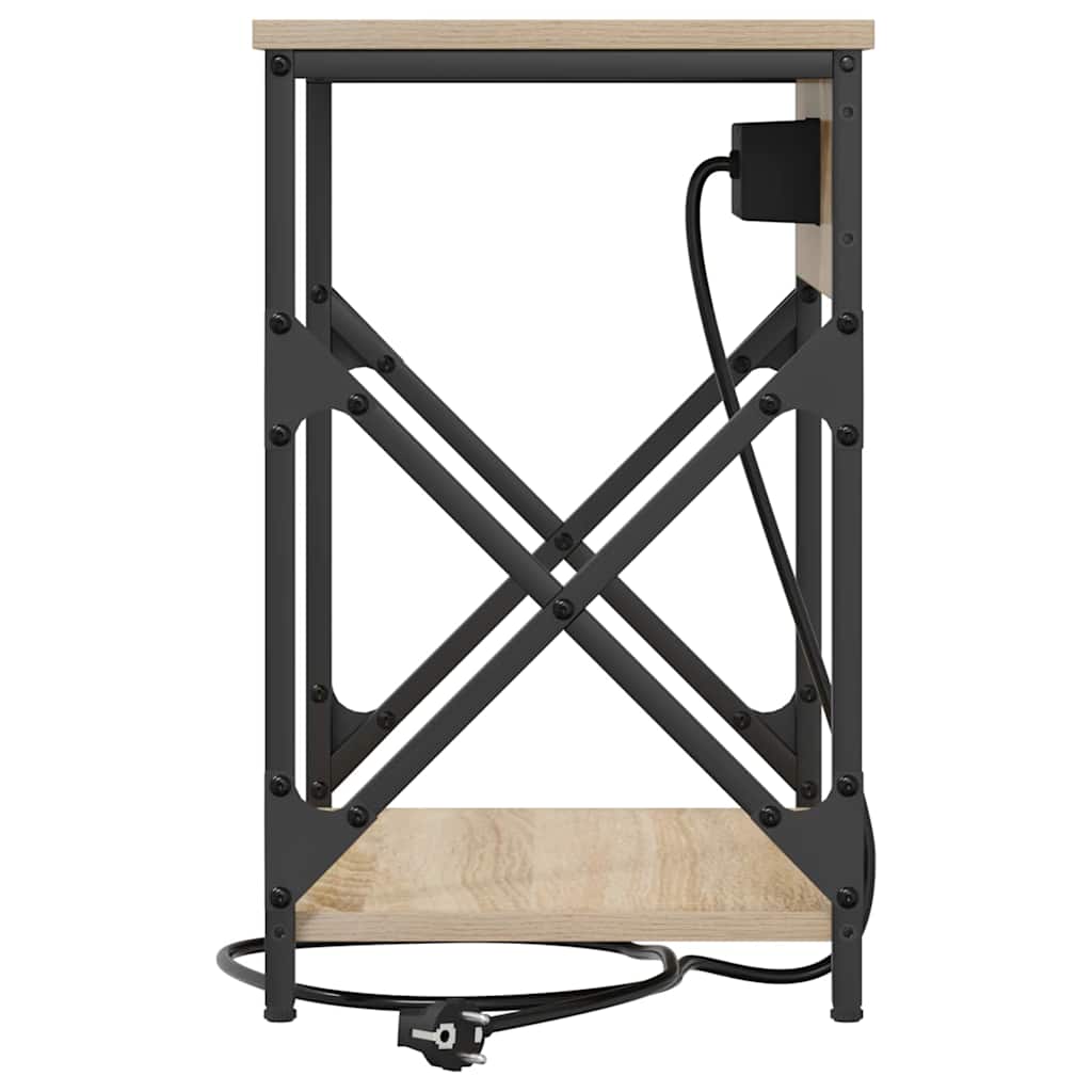 Nattbord med ladestasjon 2 pcs Sonoma eik 41 x 31 x 51 cm