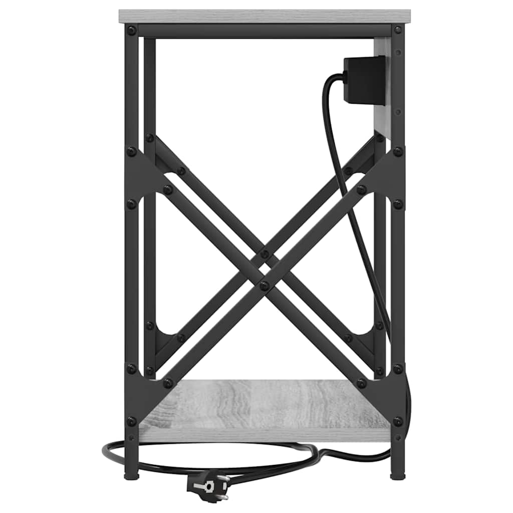 Nattbord med ladestasjon 2 pcs Grå sonoma 41 x 31 x 51 cm