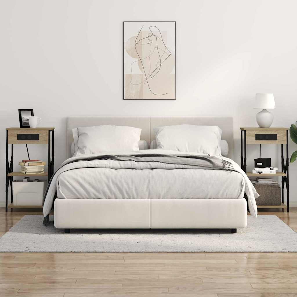 Nattbordskap 2 pcs Sonoma eik 41 x 31 x 76 cm Konstruert tre