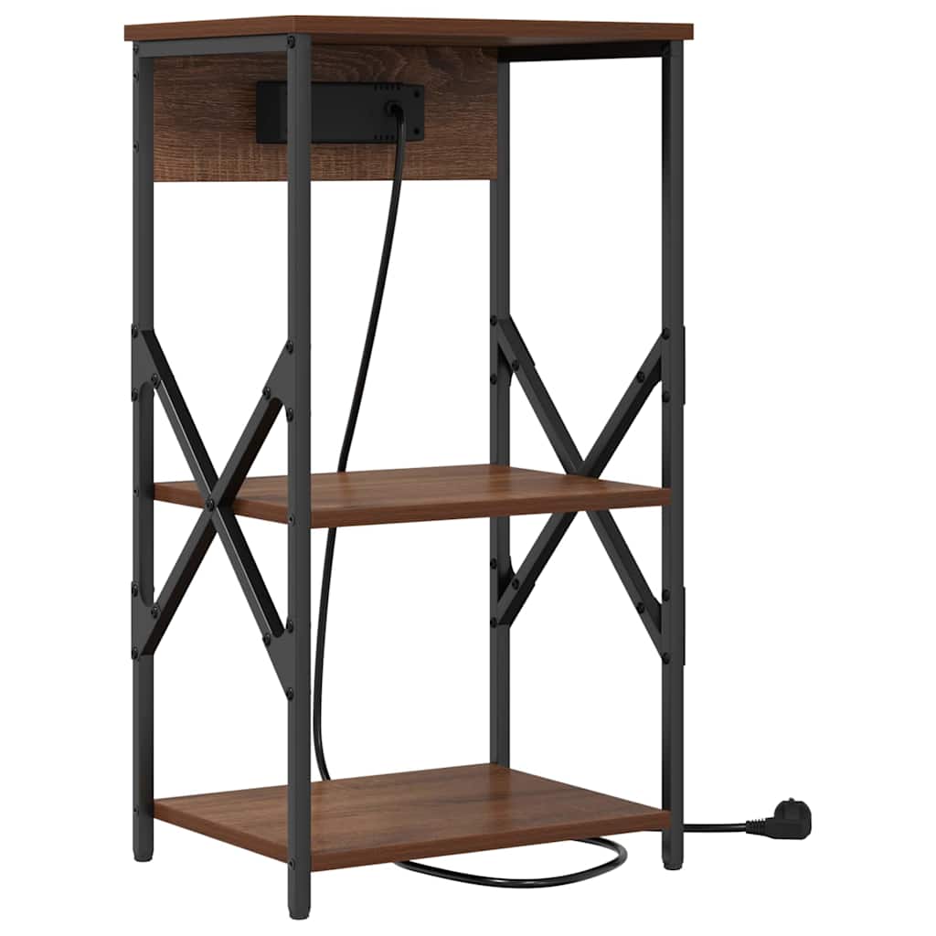 Nattbordskap 2 pcs brun eik 41 x 31 x 76 cm Konstruert tre