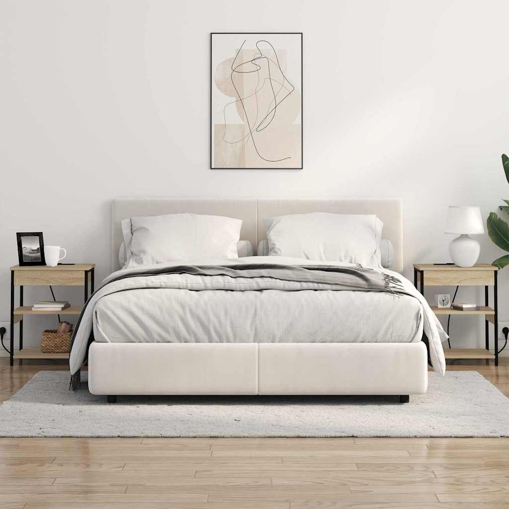 Nattbordskap 2 pcs Sonoma eik Konstruert tre