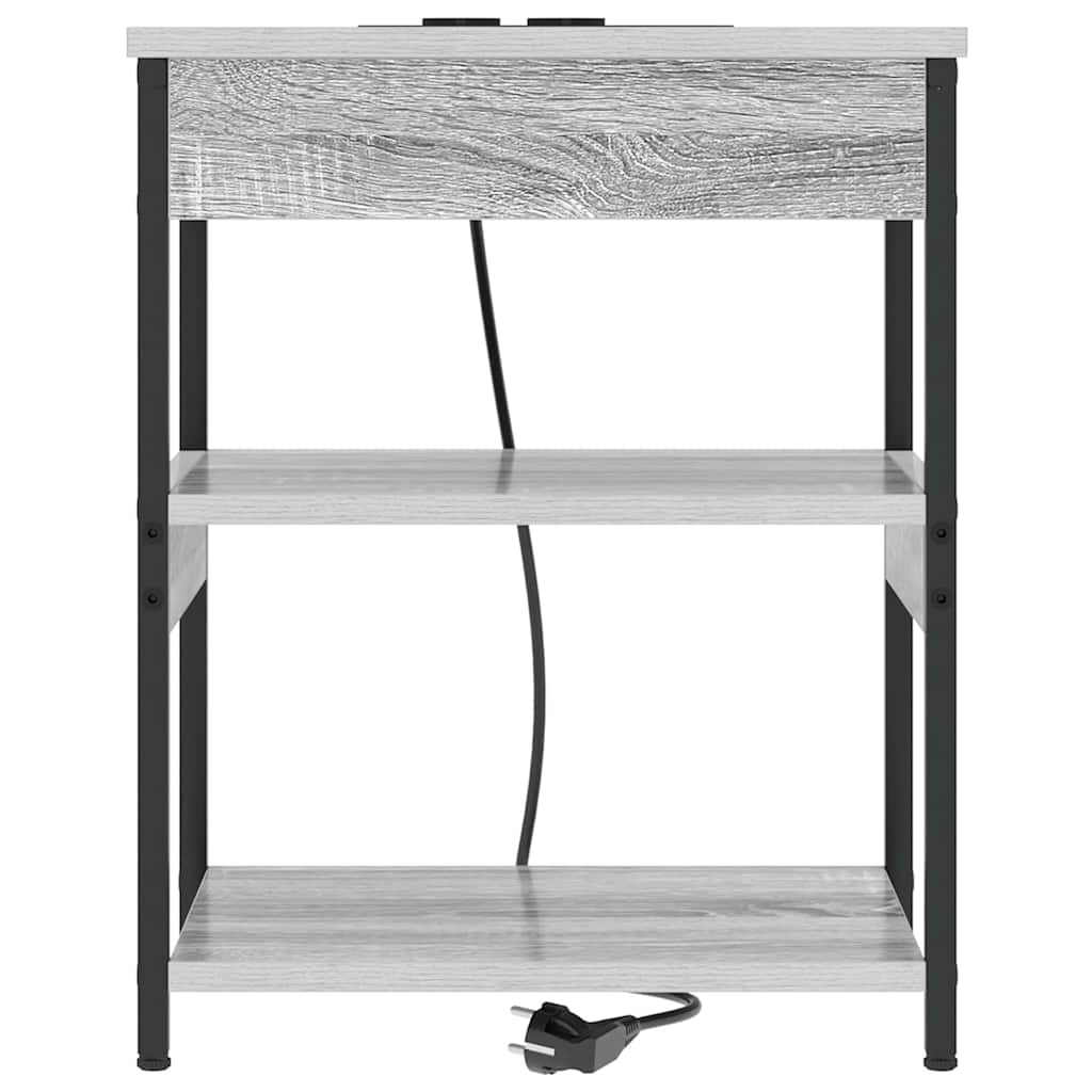Nattbordskap Grå sonoma Konstruert tre
