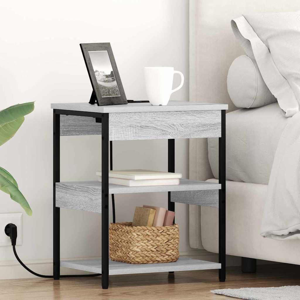 Nattbordskap 2 pcs Grå sonoma Konstruert tre