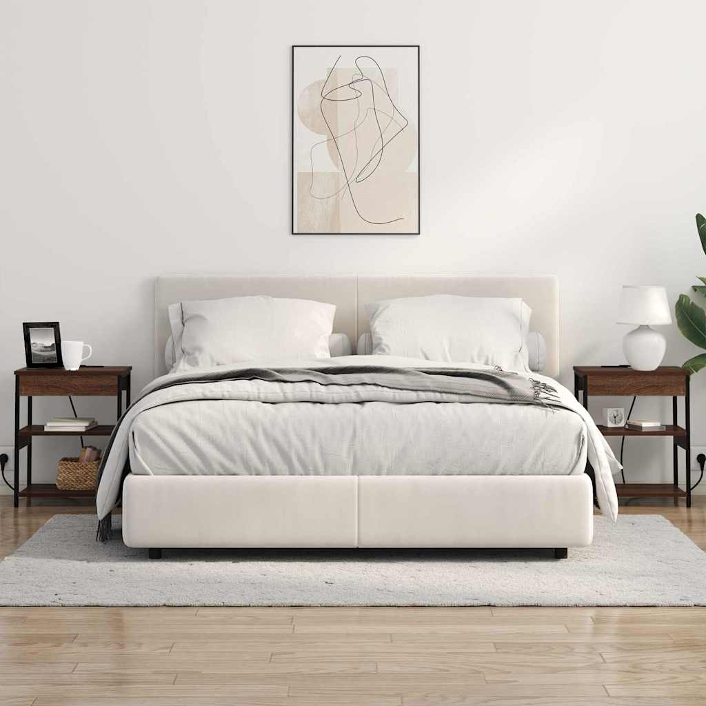 Nattbordskap 2 pcs brun eik Konstruert tre