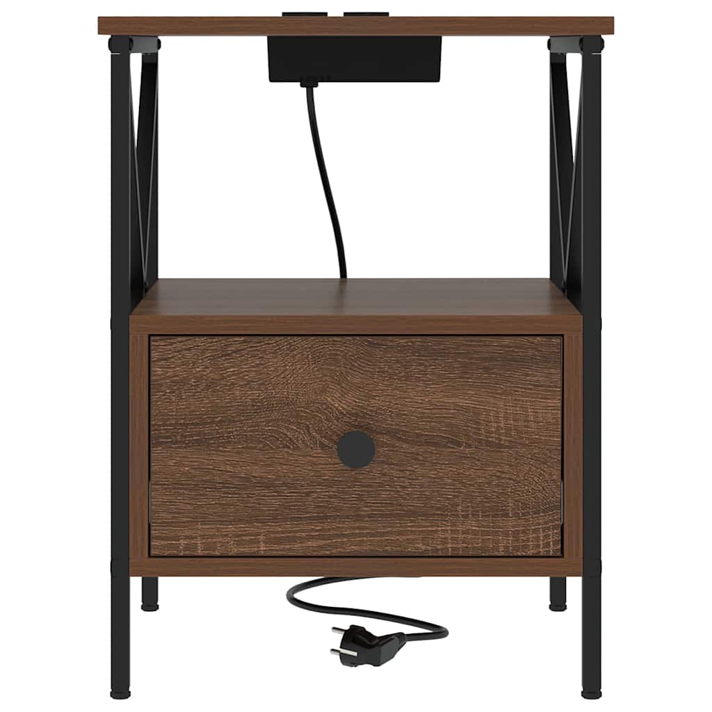 Nattbordskap brun eik 41.5 x 40.5 x 55 cm Konstruert tre