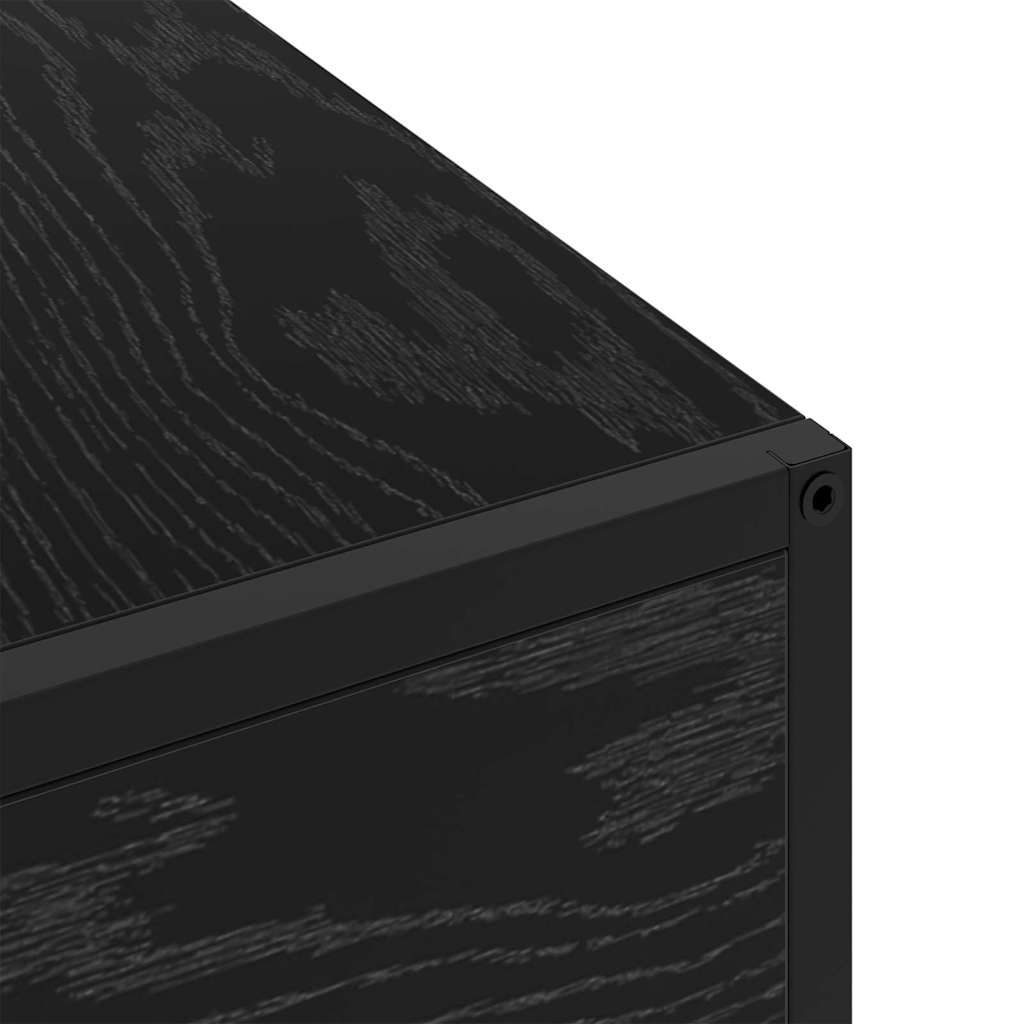 Nattbordskap med skuff Svart eik 40 x 27 x 76 cm Konstruert tre