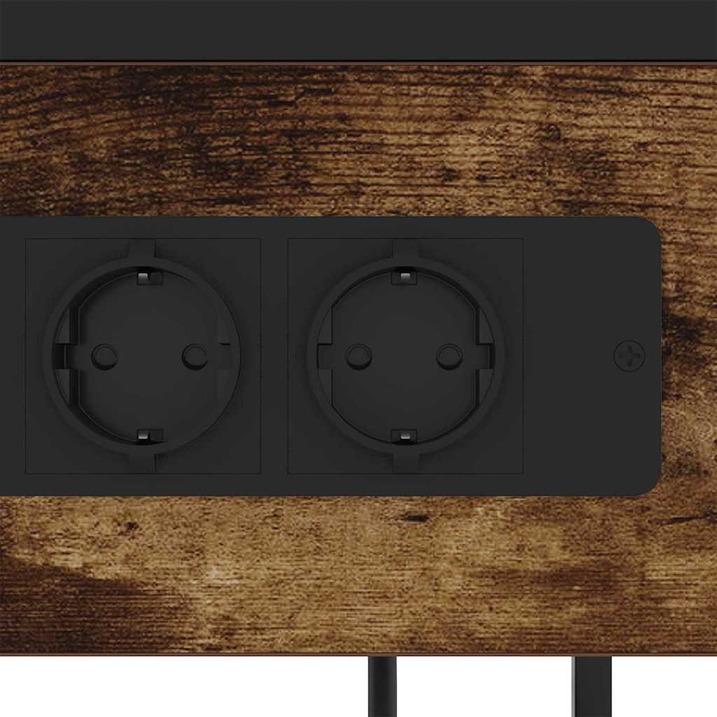 Nattbordskap med skuff Røkt eik 40 x 27 x 76 cm Konstruert tre