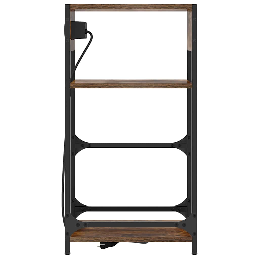 Nattbordskap med skuff Røkt eik 40 x 27 x 76 cm Konstruert tre