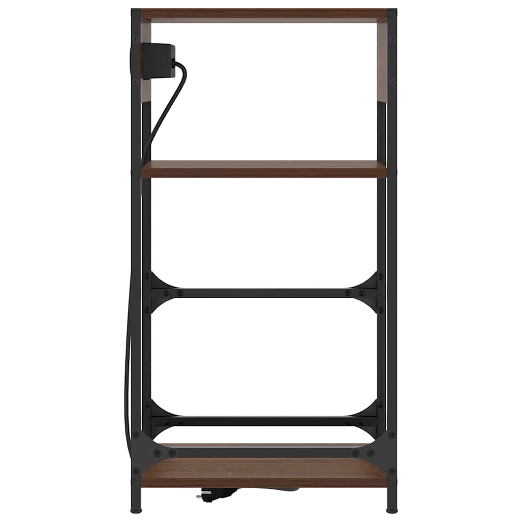 Nattbordskap med skuff brun eik 40 x 27 x 76 cm Konstruert tre