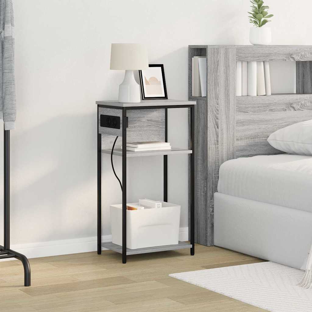 Nattbordskap Grå sonoma 41 x 28 x 76 cm Konstruert tre