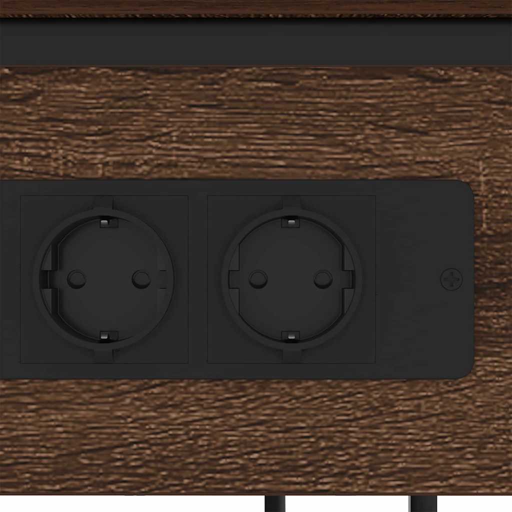 Nattbordskap brun eik 41 x 28 x 76 cm Konstruert tre