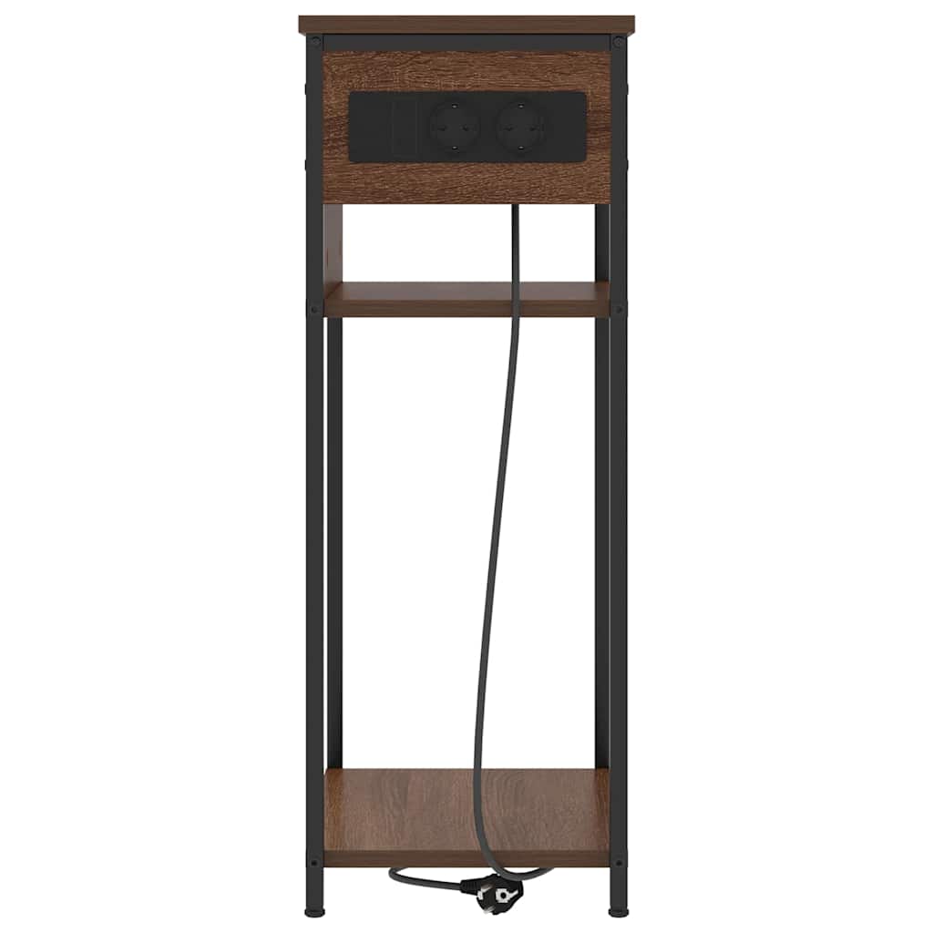 Nattbordskap brun eik 41 x 28 x 76 cm Konstruert tre