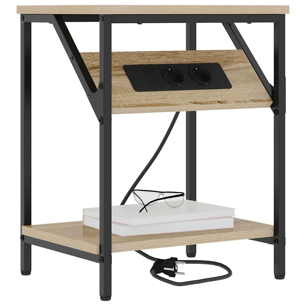 Nattbord 2 pcs Sonoma eik 38 x 30 x 48 cm Konstruert tre