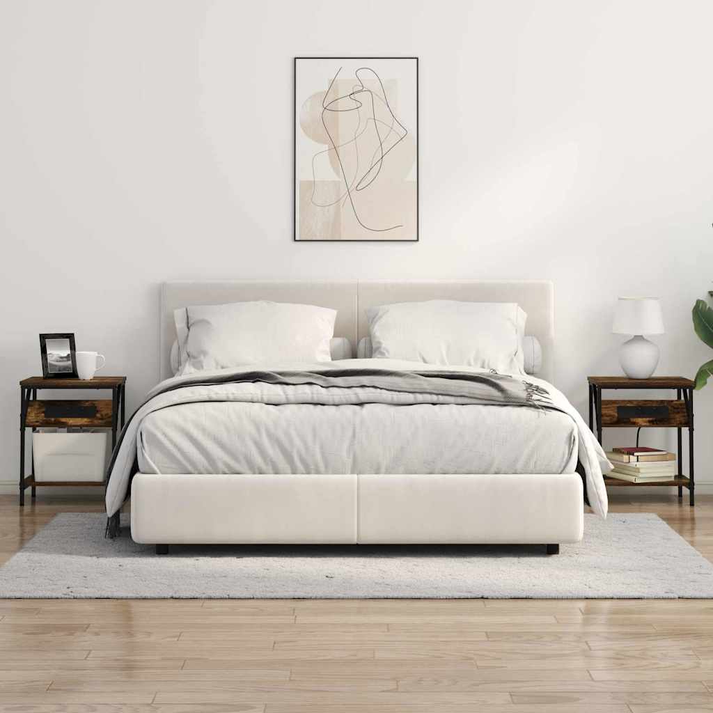 Nattbord 2 pcs Røkt eik 38 x 30 x 48 cm Konstruert tre